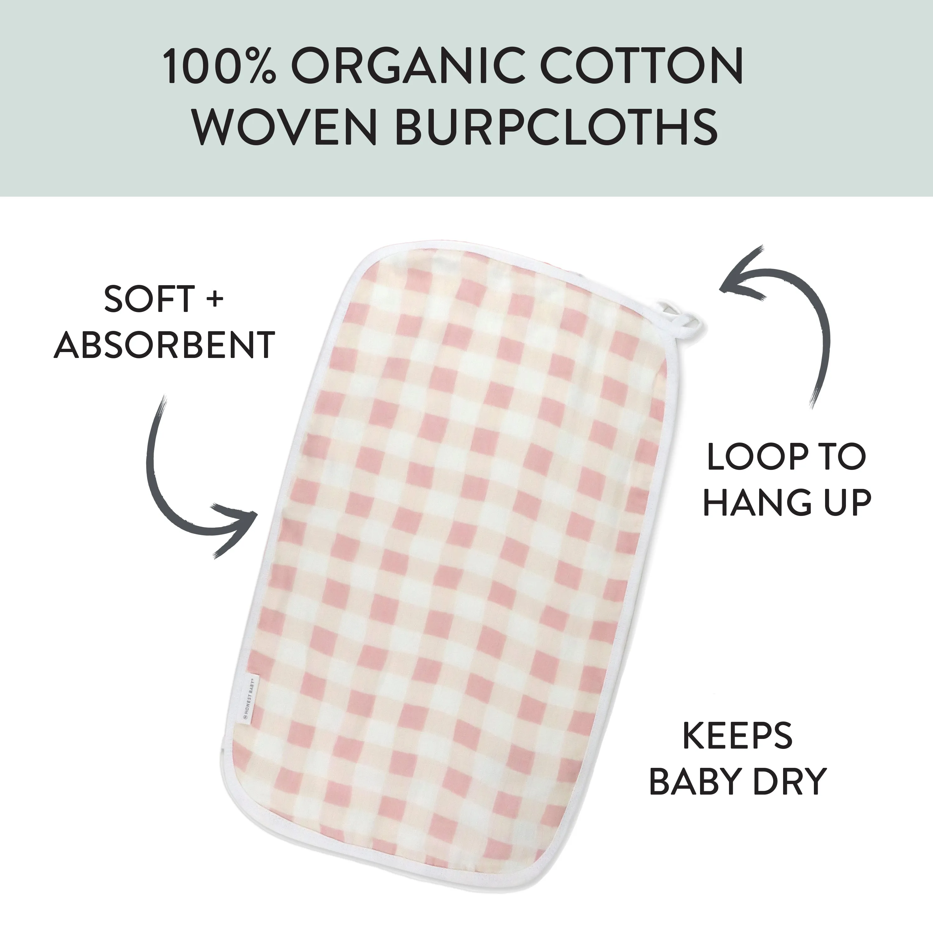 4-Pack Organic Cotton Multi-layer Woven Burp Cloths