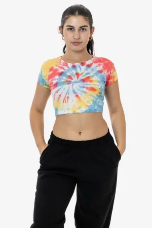 43035TD - Tie Dye Cap Sleeve Baby Rib Crop Top