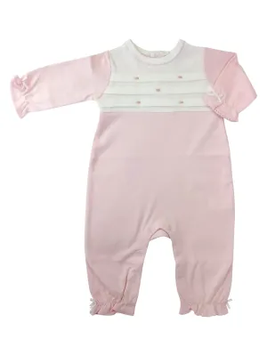 Baby Girl's Pink Rosebuds Pintuck Converter