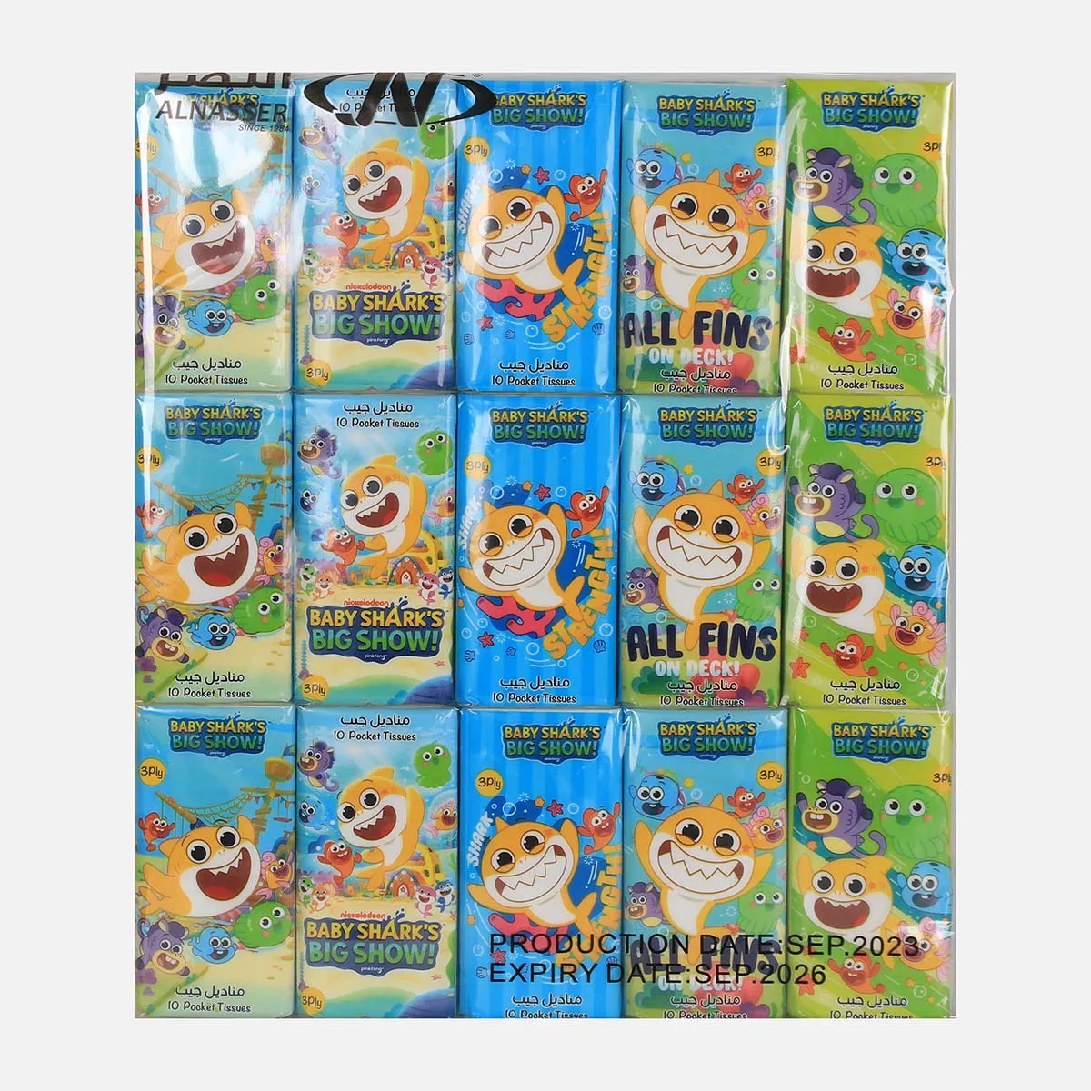 BABY SHARK PACK OF 30 TISSUE 200M*205M 3PLY 10 SHEETS