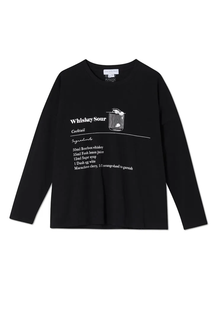 Black Whiskey Sours Long Sleeve T-Shirt