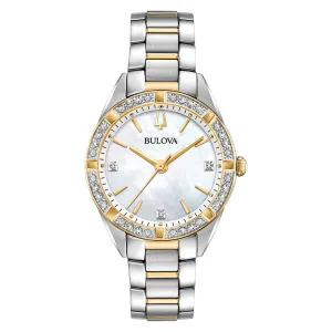 Bulova Ladies Sutton Domed Diamond Dual-Tone Watch - 98R263