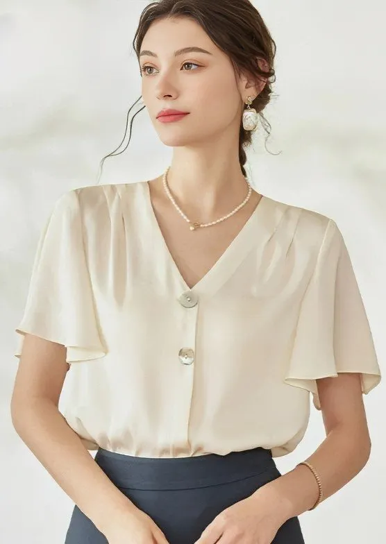 BUTTON DRAPED SLEEVE TOPS