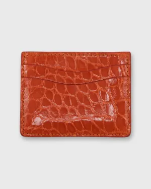 Card Holder in Orange Glazed Alligator