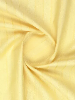 Cotton Rich Yellow Self design Shirting Fabric Hi-Tech