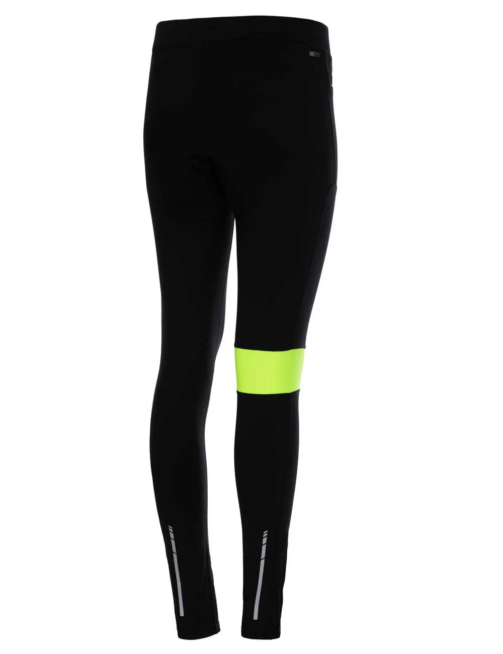 Damen Thermo Fahrradhose Lang Schwarz-Neon