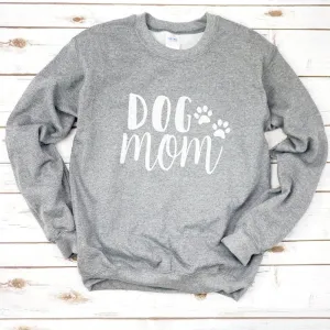 Dog Mom Long Sleeve Shirt Round Neck 2 "Paw" Images