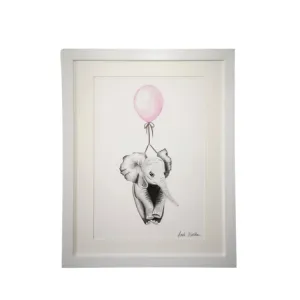 Elephant with Pink Balloon