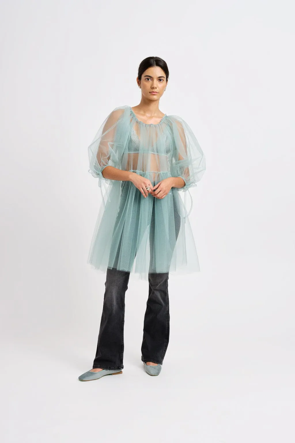 Fiona Tulle Seafoam Dress