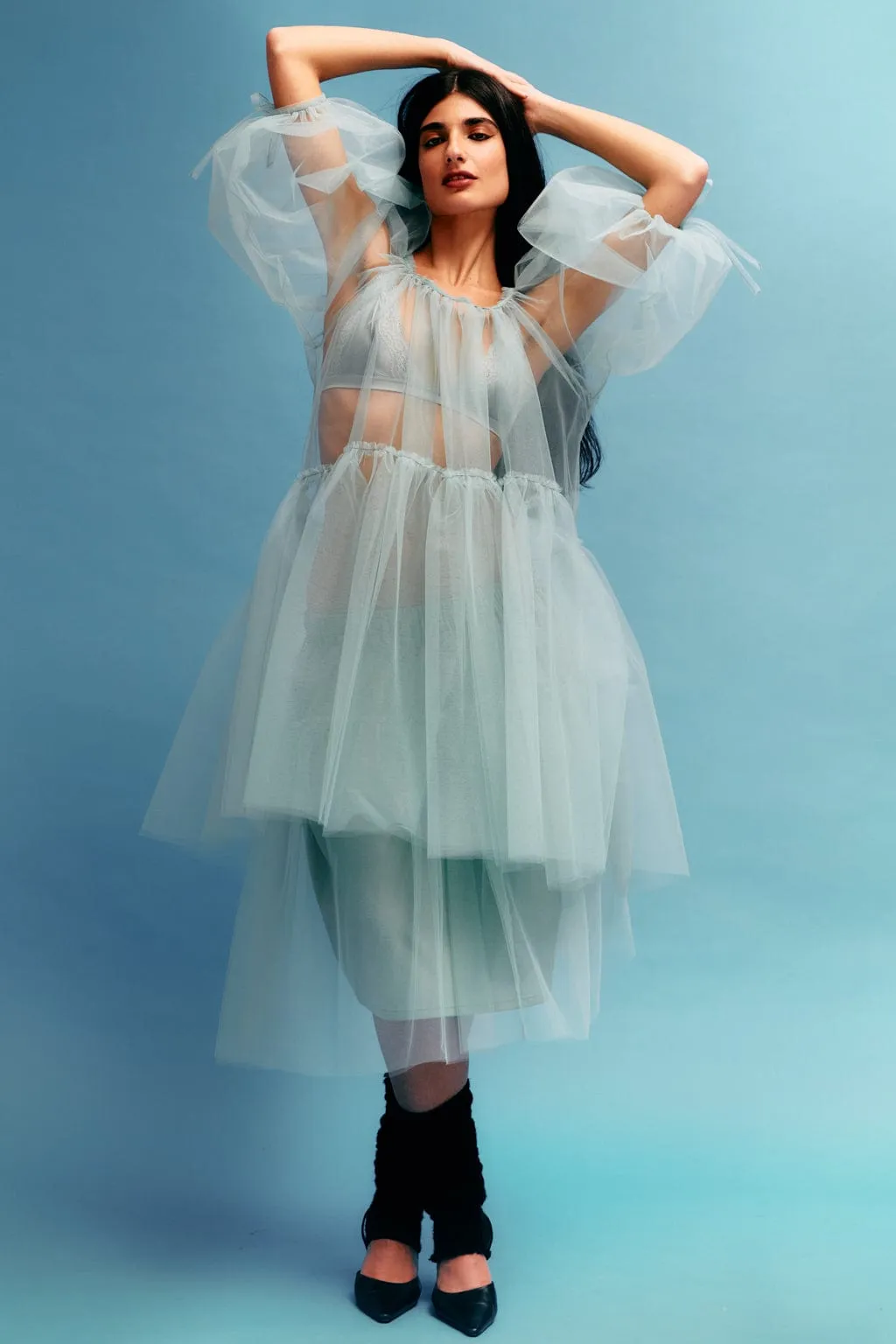 Fiona Tulle Seafoam Dress