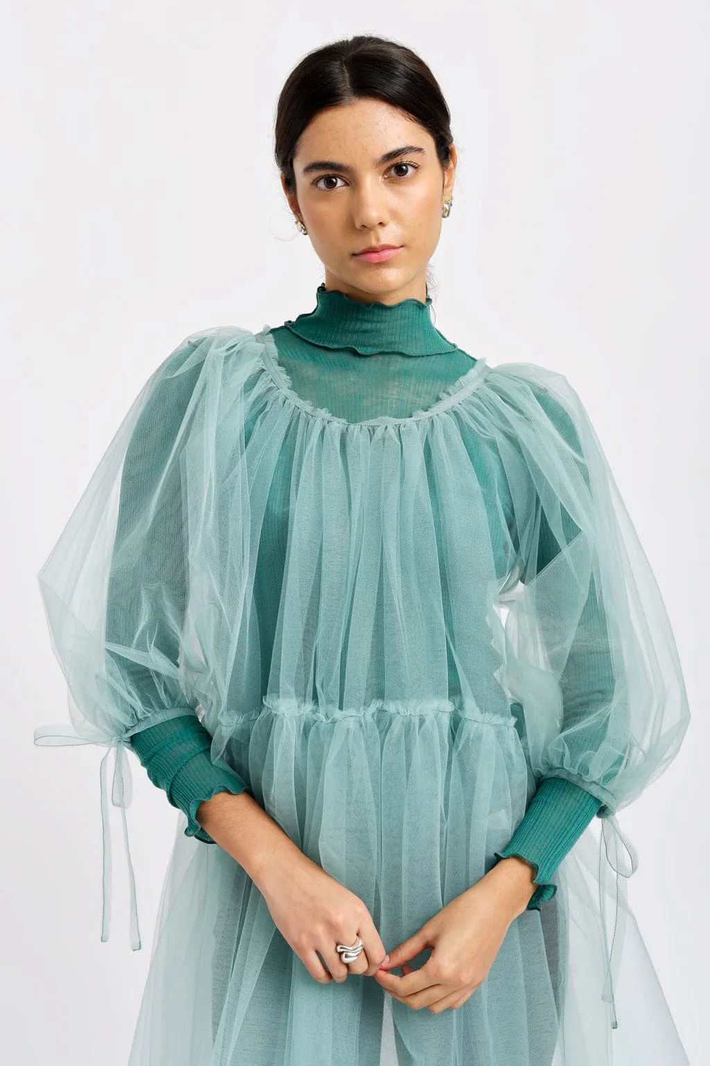 Fiona Tulle Seafoam Dress