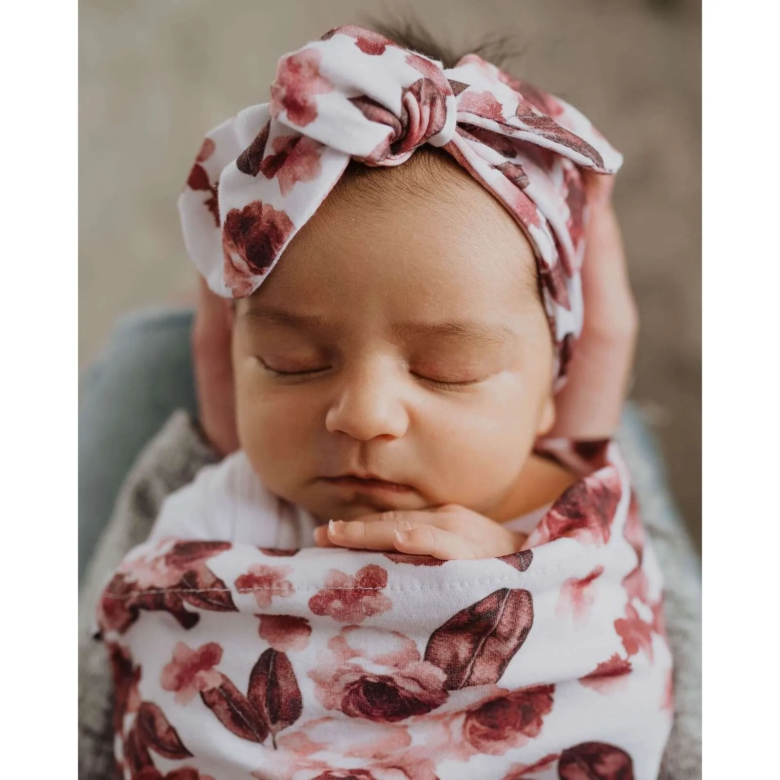 Fleur Snuggle Swaddle & Topknot Set