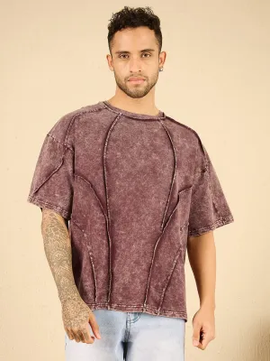 Mauve Haze Cut And Sew Oversized Tshirt