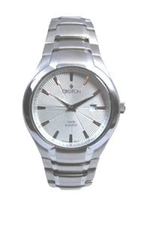 Men's Japan Quartz All Stainless Steel Silver Dial Bracelet Dress Watch with Date