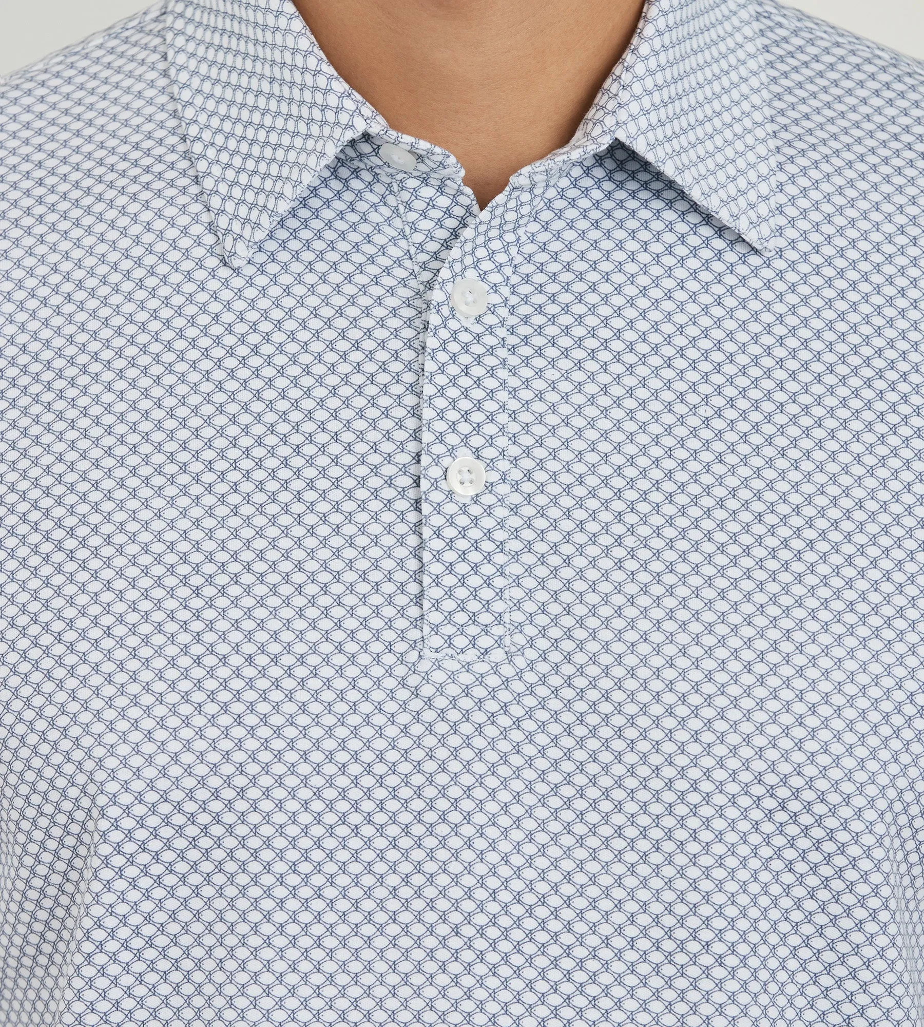 Modern Fit Short Sleeve Printed Cotton Polo