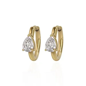 Pear Zirconia Hoops