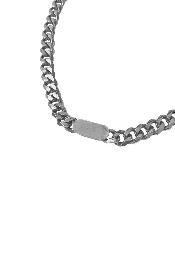 Petite ID Choker Necklace- Silver