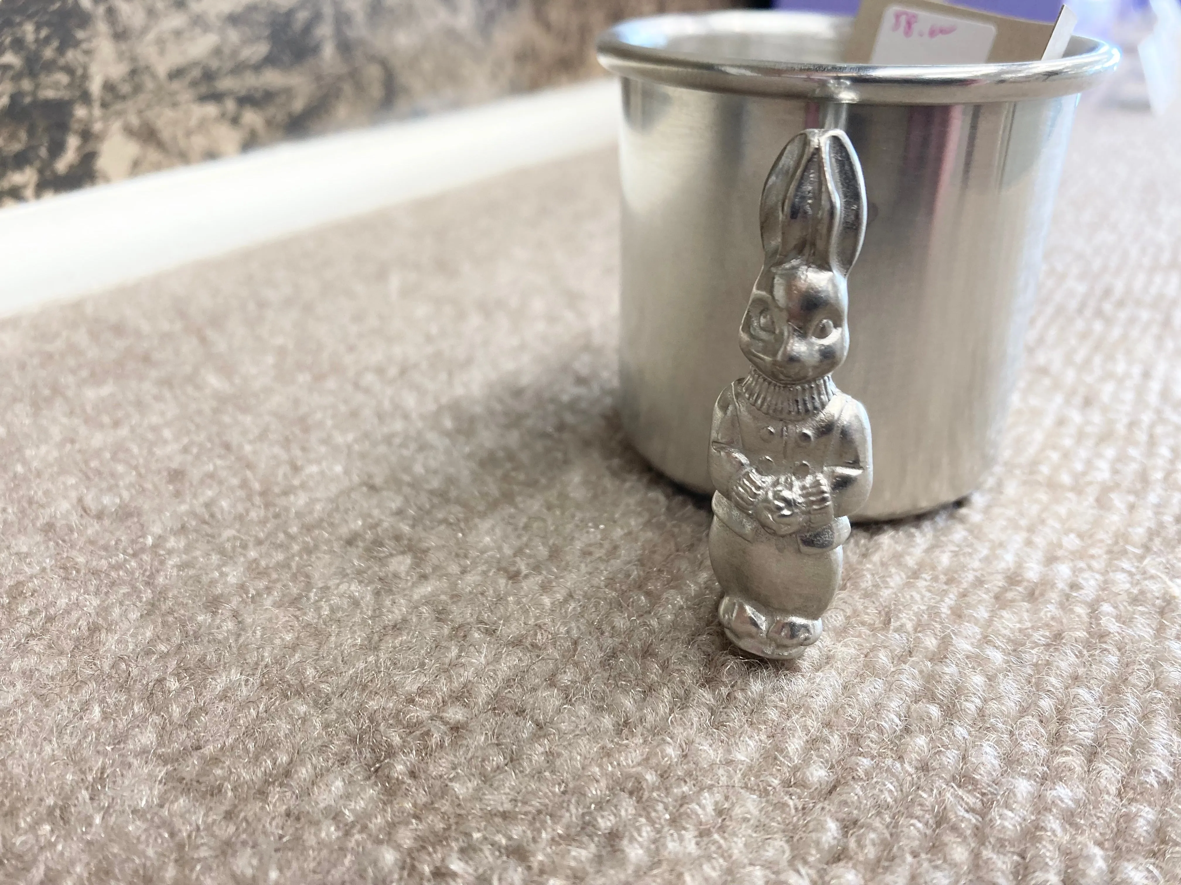 Pewter Bunny Rabbit  Baby Cup