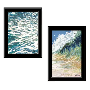 " Big Wave" 2-Piece Vignette by Margaret Juul, Black Frame