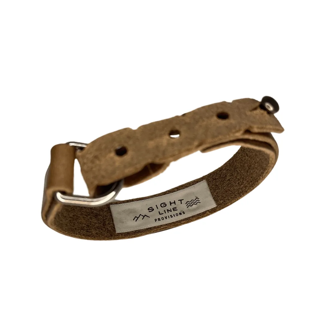 Sight Line Dry Fly Leather Bracelet - Skinny