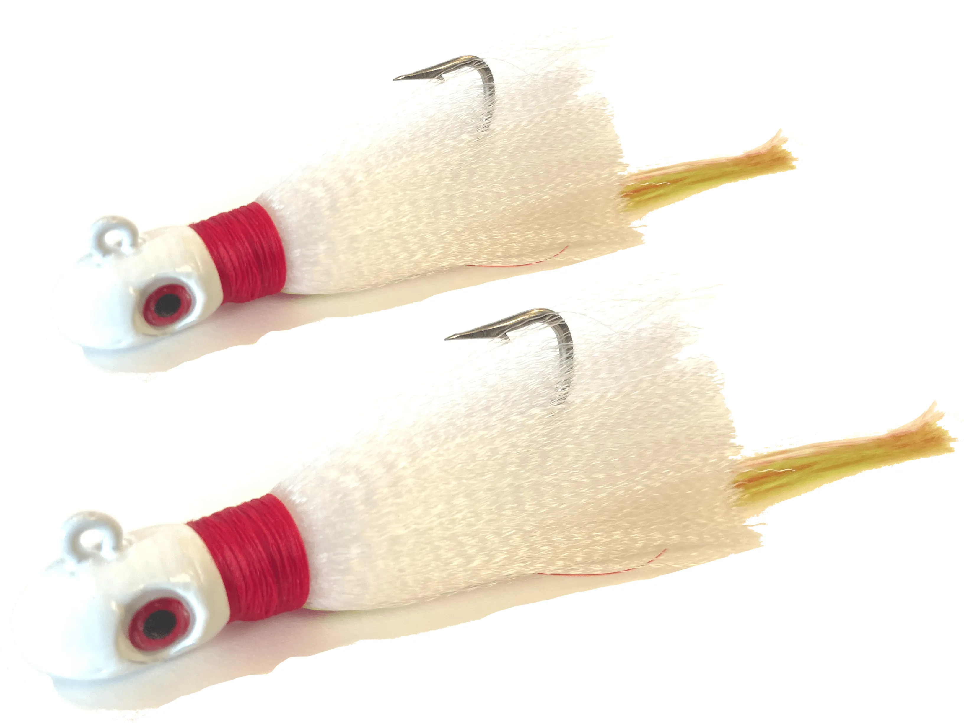 White & Red Flair Hawk Jig