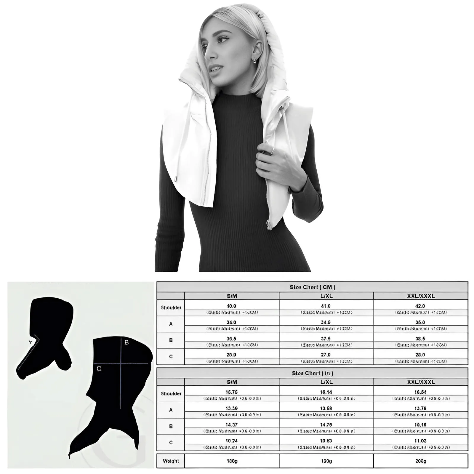 Women's Hooded Sleeveless Vest For Layering