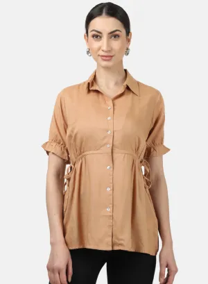 Womens Khaki Plain Tops